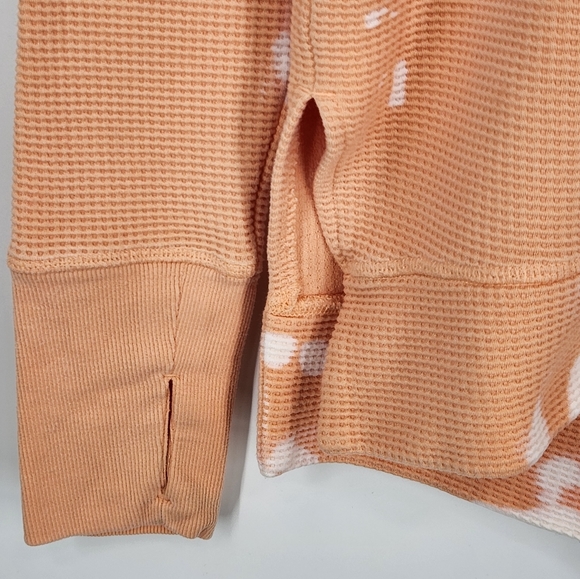 Athleta Coaster Luxe Waffle Sweatshirt Orange Bleach SZ Medium - Picture 6 of 11